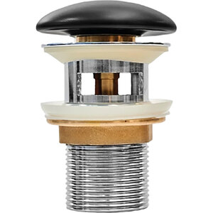 Изображение товара Донный клапан Milleau PD1MB/WO, с переливом, clik-clack, цвет черный матовый