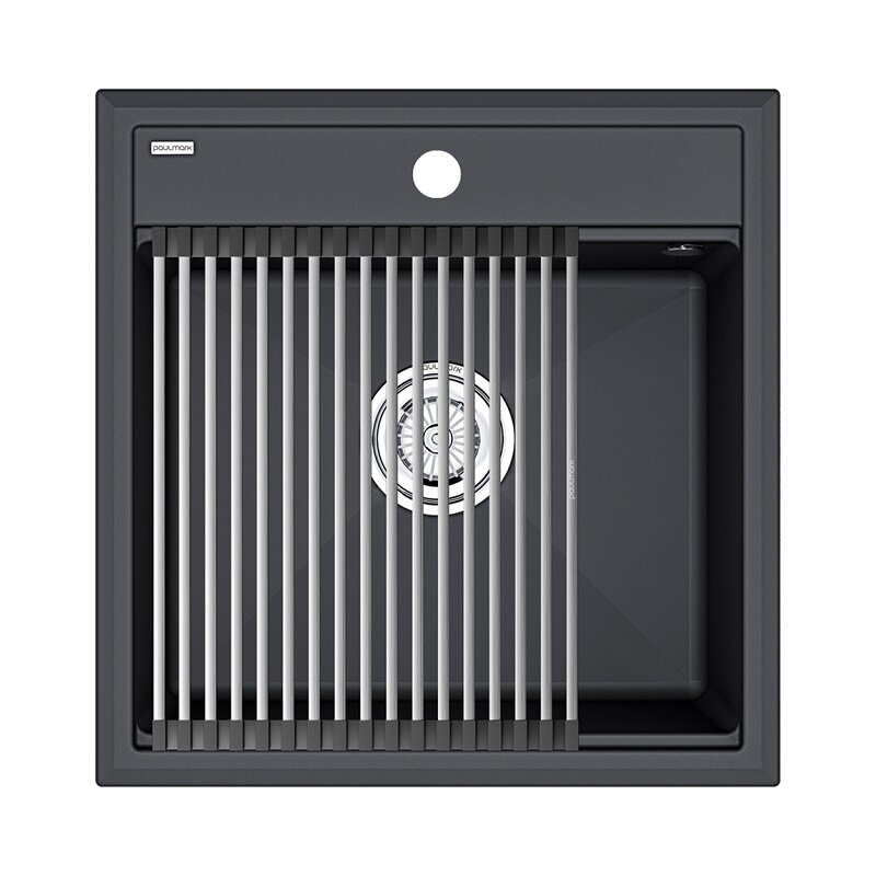 Изображение товара Кухонная мойка Paulmark Stepia 50 из искусственного камня с ролл-матом антрацит