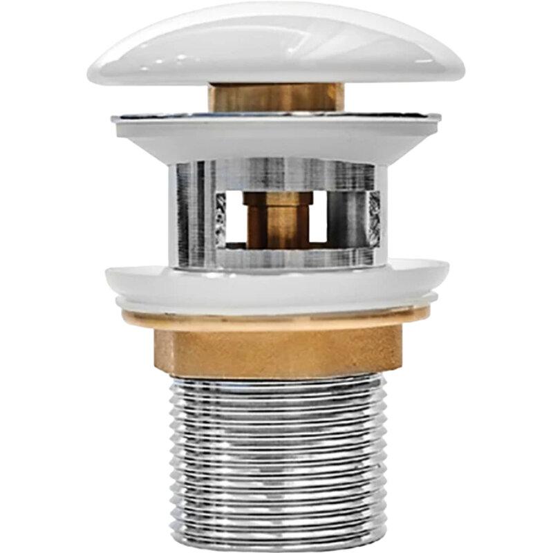 Изображение товара Донный клапан Milleau PD1GW/WO с переливом, клик-клак, белый глянец Франция