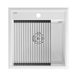 Изображение товара Кухонная мойка Paulmark Stepia 50 из искусственного камня с ролл-матом белая