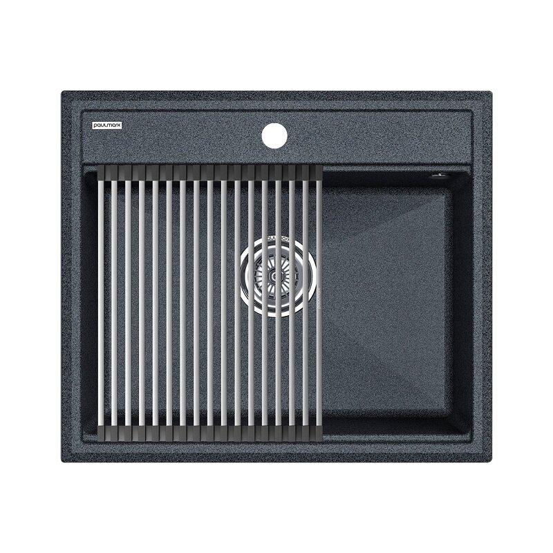 Изображение товара Кухонная мойка из искусственного камня Paulmark Stepia 60 с ролл-матом графит