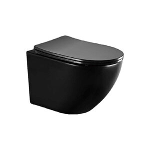 Изображение товара Подвесной унитаз Milleau Alby 203B, безободковый, крышка микролифт, цвет черный матовый