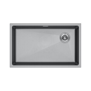Изображение товара Кухонная мойка Paulmark Lumi LU74SK-GRM из искусственного гранита, 74 см, серый металлик