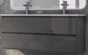 Изображение товара Тумба под раковину Cezares Glass 41811 120 см подвесная черная Италия