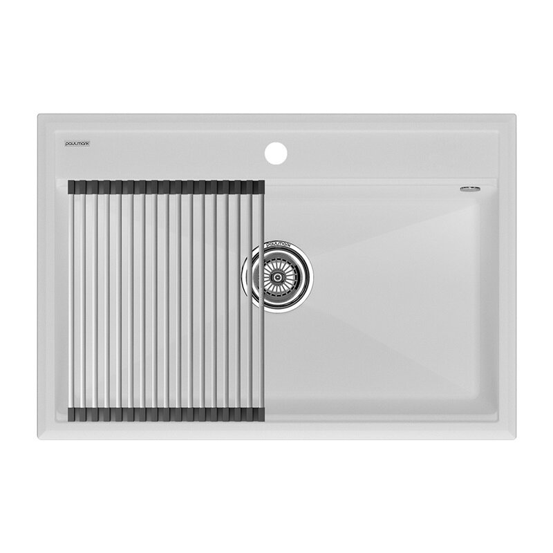 Изображение товара Мойка кухонная Paulmark Stepia 80 из искусственного камня белая