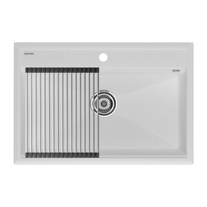 Изображение товара Мойка кухонная Paulmark Stepia 80 из искусственного камня белая