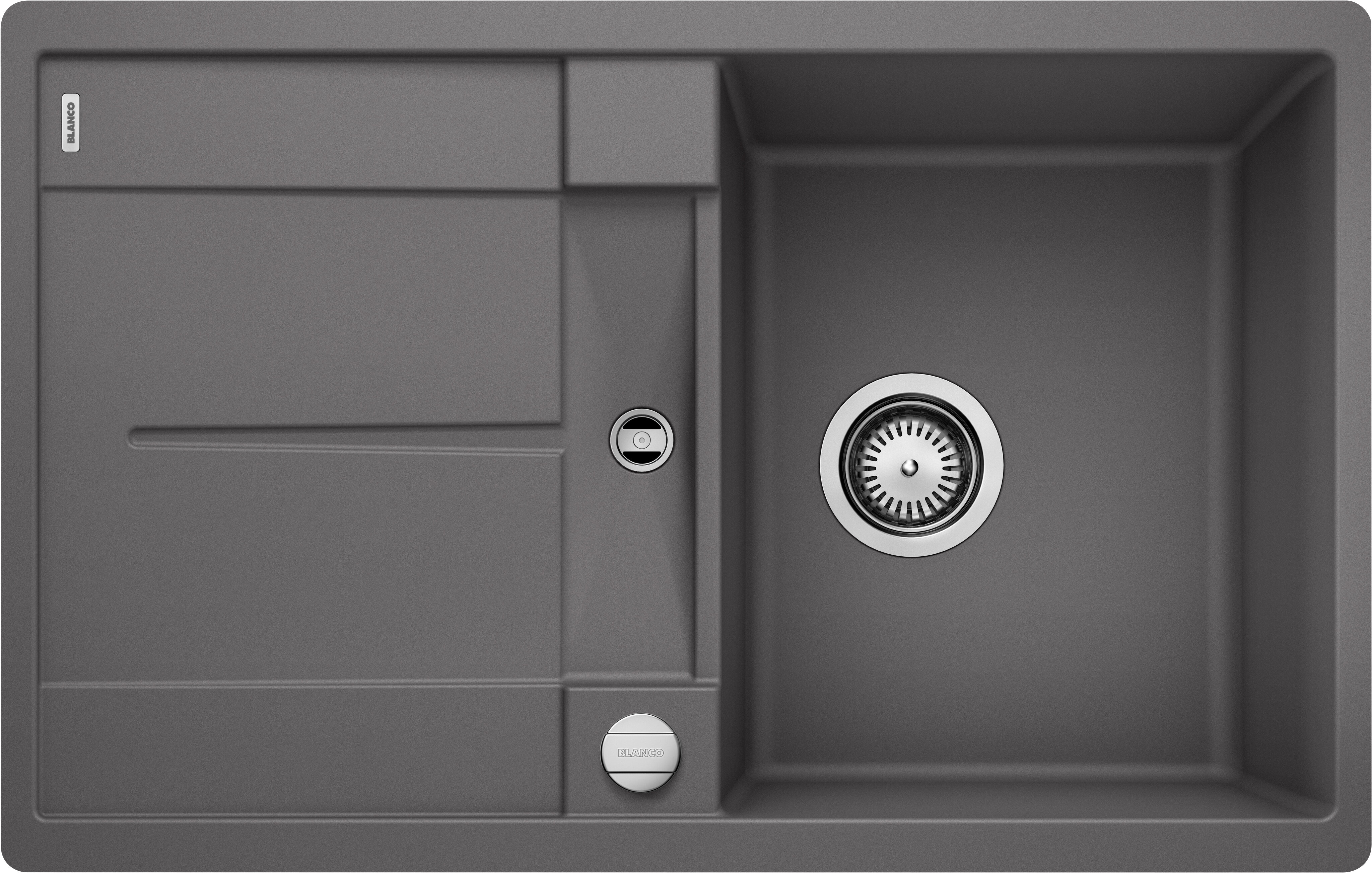Изображение товара Мойка Blanco Metra 45 S-F SILGRANIT темная скала 77 x 49 см