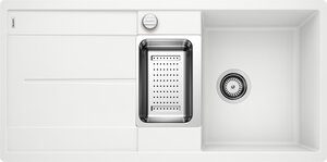 Изображение товара Кухонная мойка Blanco Metra 6 S-F белая из гранита с двумя чашами