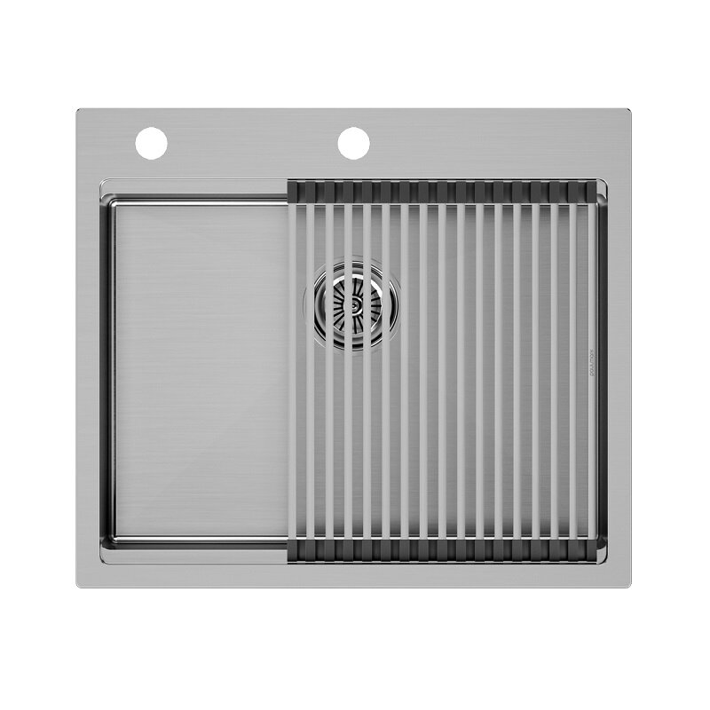 Изображение товара Кухонная мойка Paulmark Kroner 59 см из нержавеющей стали с ролл-матом