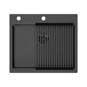 Изображение товара Кухонная мойка из нержавеющей стали 59 см с PVD покрытием и ролл-матом Paulmark Kroner