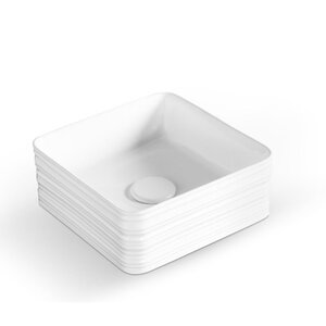 Изображение товара Раковина Milleau Glace MU0051-GW 38 см квадратная фарфор белая накладная