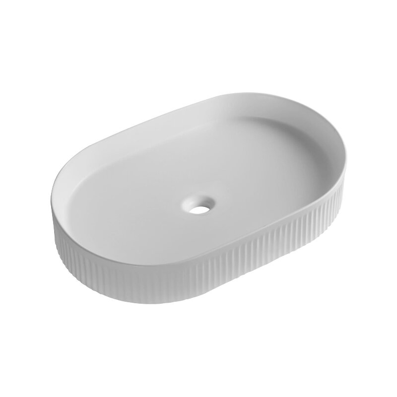 Изображение товара Раковина Milleau Glace MU8009-GW, овальная фарфоровая, белая, 58 см, накладная