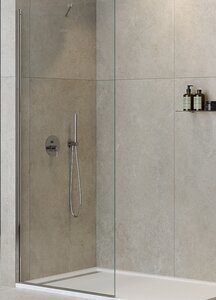 Изображение товара Душевая стенка со свободным входом Cezares Liberta-L-1-TB-100-C-Cr, 100 см, угловой кронштейн 70 см, стекло прозрачное, профиль хром