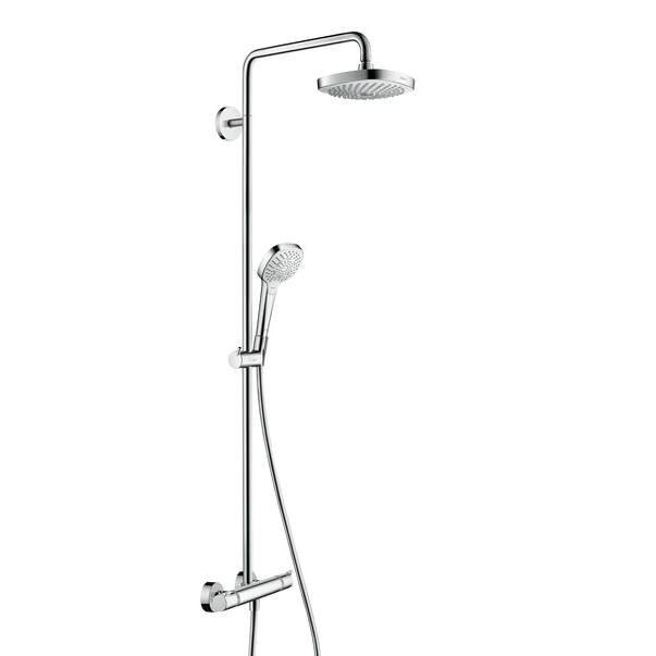 Изображение товара Душевая система Hansgrohe Croma Select E 180 2jet Showerpipe EcoSmart белый хром