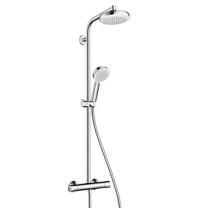 Изображение товара Душевая система Hansgrohe Crometta 160 1jet Showerpipe EcoSmart 27265400, белый/хром