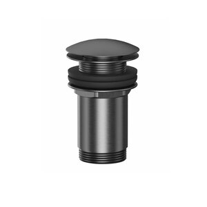 Изображение товара Донный клапан для раковины Whitecross, A706GM, клик-клак, с переливом, вороненая сталь, gunmetal