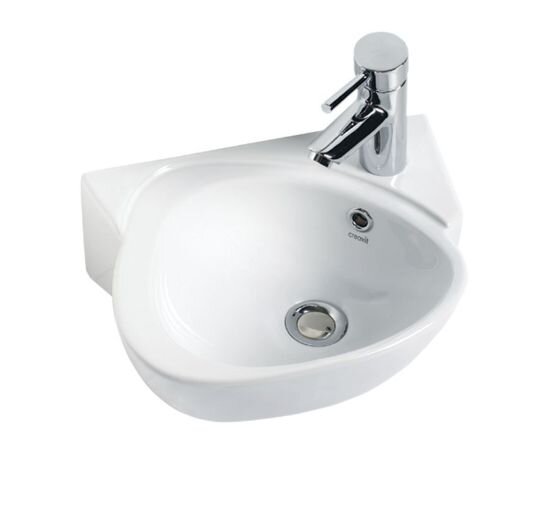 Изображение товара Детская раковина Creavit Cocuk CK035 фарфор белая угловая с переливом