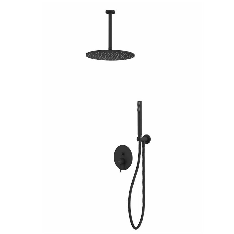 Изображение товара Душевая система Whitecross Y black YSET12BL, цвет черный матовый