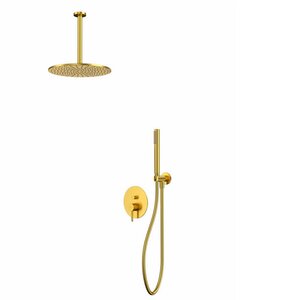 Изображение товара Душевая система Whitecross Y brushed gold YSET12GLB с верхним и ручным душем