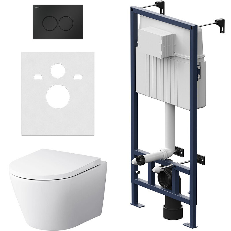 Изображение товара Инсталляция Am.Pm Sense IS90238.741701 с подвесным унитазом безободковым и сиденьем микролифт