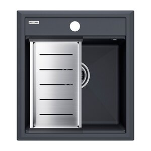 Изображение товара Кухонная мойка Paulmark Stepia 45 из искусственного камня с коландером антрацит