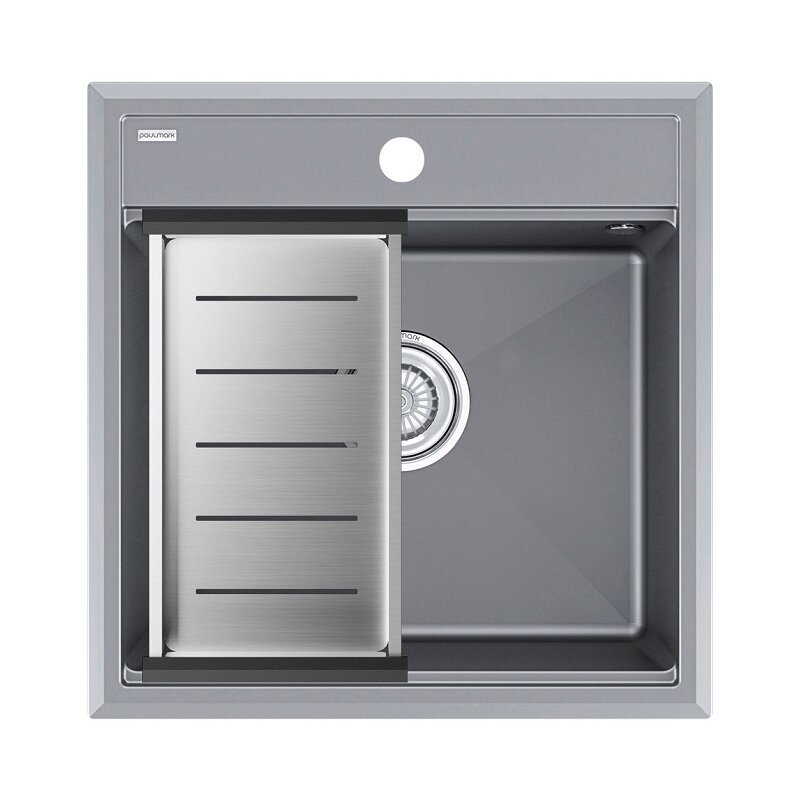 Изображение товара Мойка Paulmark Stepia PM115051-GRM+A375-BS 50 см с коландером Advance