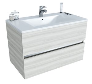 Изображение товара Тумба под раковину Sanvit Кубэ-2 kkube2080yas, 80 см, подвесная, ясень