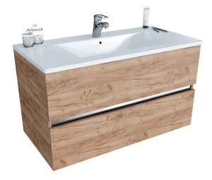 Изображение товара Тумба под раковину Sanvit Кубэ-2 kkube2090dub, 90 см, подвесная, дуб