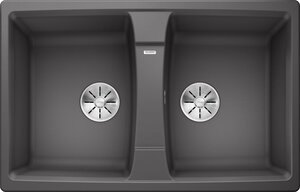 Изображение товара Мойка кухонная Blanco Lexa 8 черная матовая 78x50 см с двумя чашами
