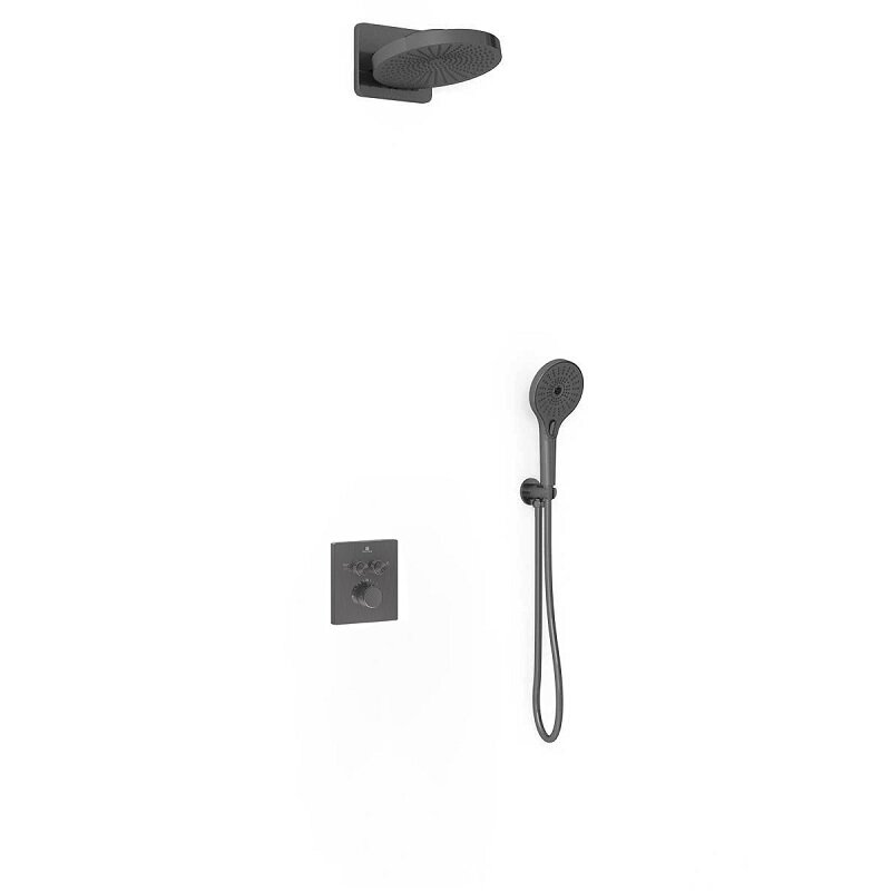 Изображение товара Душевая система Vincea Inspire VSFW-3I21MT1GM, термостатическая, воронёная сталь, gunmetal Изображение товара Душевая система Vincea Inspire VSFW-3I21MT1GM, термостатическая, воронёная сталь, gunmetal