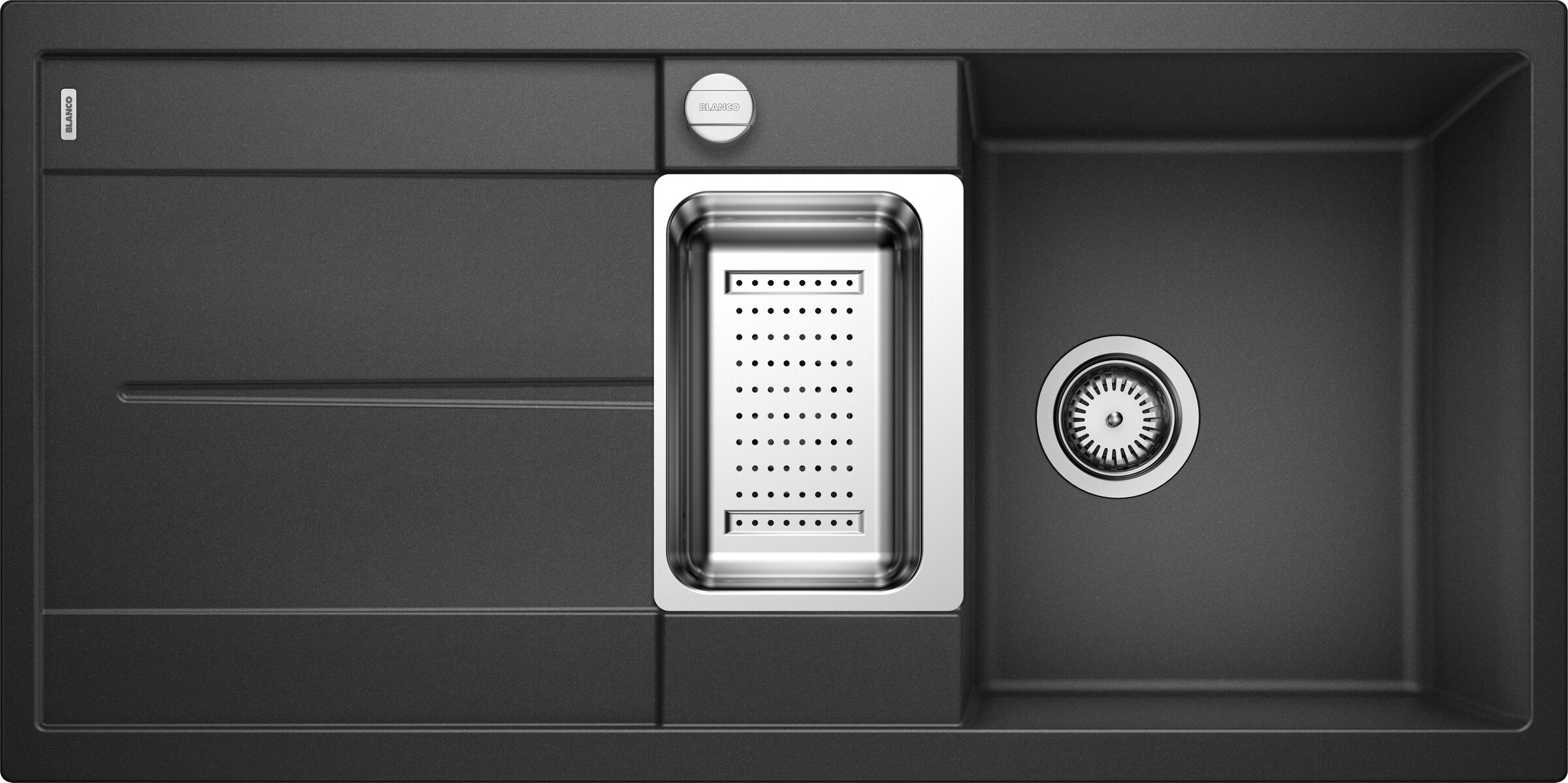 Изображение товара Кухонная мойка Blanco Metra 6 S антрацит с двумя раковинами и нержавеющей сталью