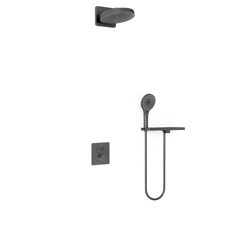 Изображение товара Встроенная термостатическая душевая система Vincea Inspire VSFW-3I21MT1RGM вороненая сталь