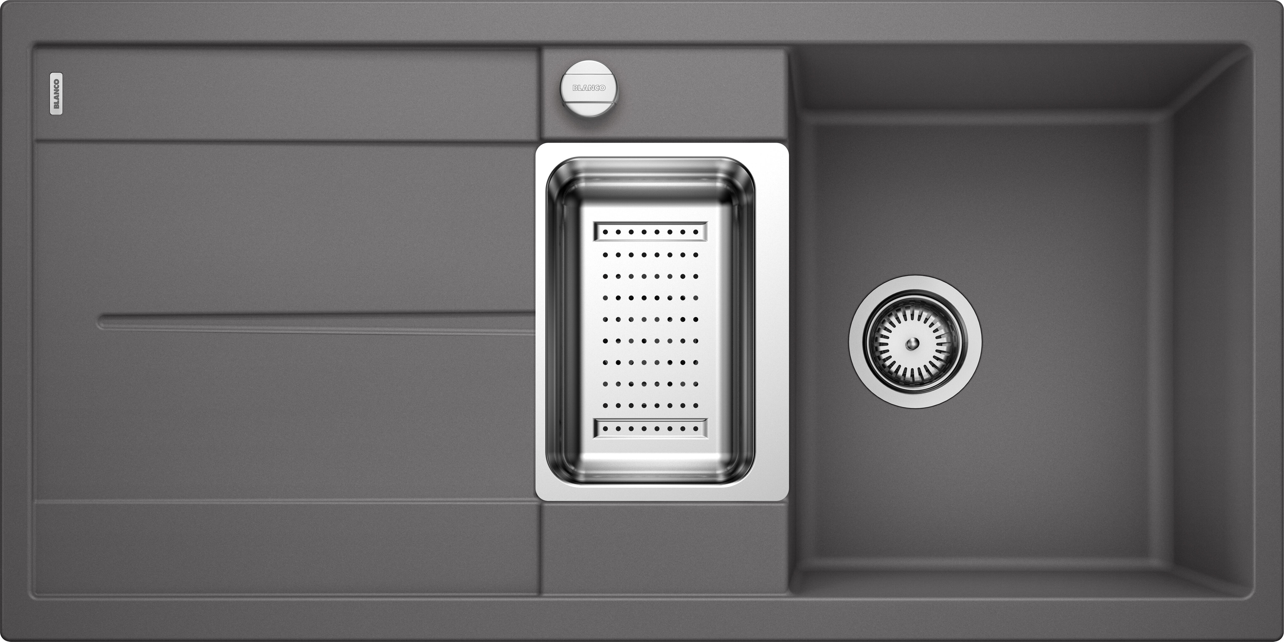 Изображение товара Мойка Blanco Metra 6 S темная скала с угловой установкой и брашированной поверхностью