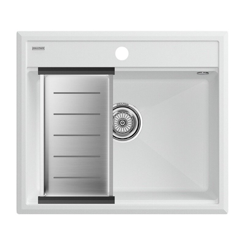 Изображение товара Кухонная мойка Paulmark Stepia 60 см из искусственного камня с коландером