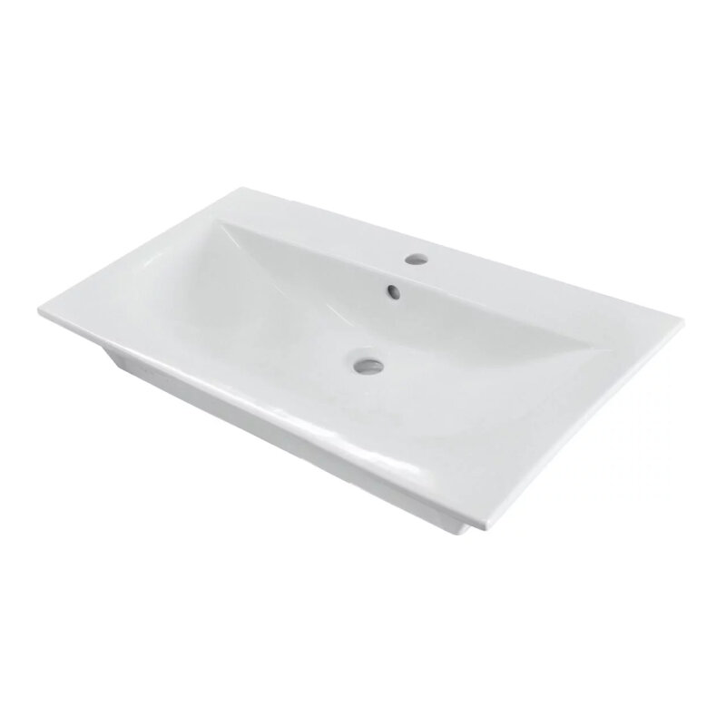 Изображение товара Раковина Sanita Luxe Breeze WB.FN/Breeze/80-C/WHT.G/S1, 80 см, фарфор, цвет белый