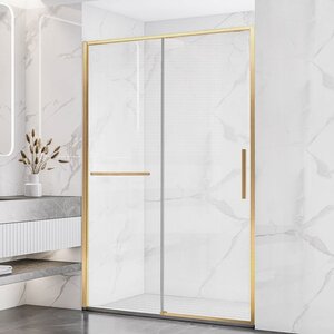 Изображение товара Душевая дверь Vincea Slim Soft 150 см, VDS-1SS150CLG, стекло прозрачное, профиль брашированное золото