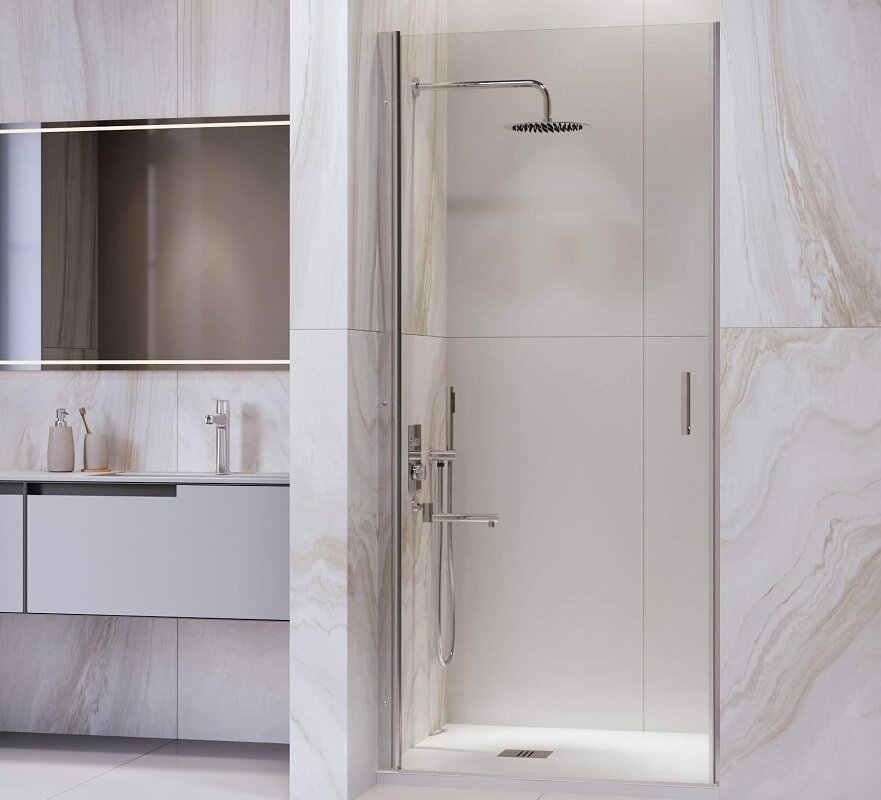 Изображение товара Душевая дверь RGW Leipzig LE-003 351200309-11, 90 см, стекло прозрачное, профиль хром Изображение товара Душевая дверь RGW Leipzig LE-003 351200309-11, 90 см, стекло прозрачное, профиль хром