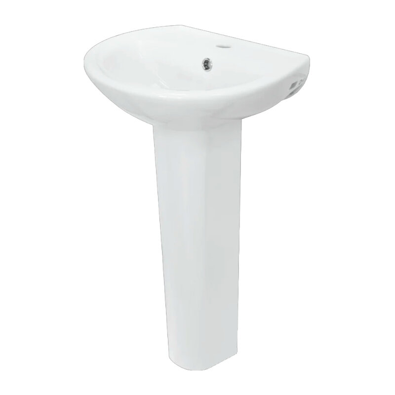 Изображение товара Раковина Sanita Аттика 47 см белая фарфор угловая с переливом