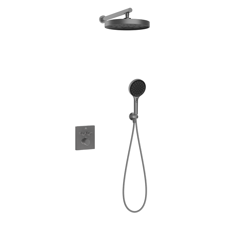 Изображение товара Душевая система Vincea Inspire VSFW-3I21MT2GM, термостат, воронёная сталь, gunmetal Изображение товара Душевая система Vincea Inspire VSFW-3I21MT2GM, термостат, воронёная сталь, gunmetal