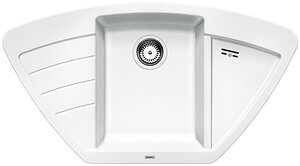 Изображение товара Кухонная мойка Blanco Zia 9E 514758 93x51 см белая угловая с автоматом