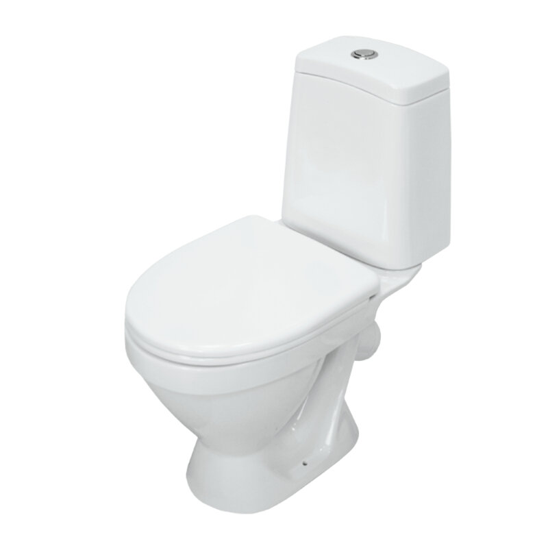 Изображение товара Унитаз-компакт Sanita Лада с безободковой чашей, каскадным смывом и микролифтом