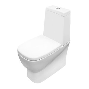 Изображение товара Унитаз-компакт Sanita Luxe Infinity Rimless WC.CC/Infinity/2-SlimDM.Rim/WHT.G/S1, безободковый, крышка микролифт, цвет белый