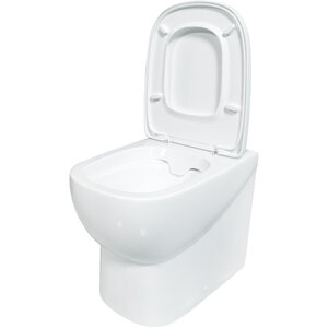 Изображение товара Унитаз приставной Sanita Luxe Infinity Rimless WC.BW/Infinity/DM.Rim/WHT.G/S1, безободковый, крышка микролифт, цвет белый