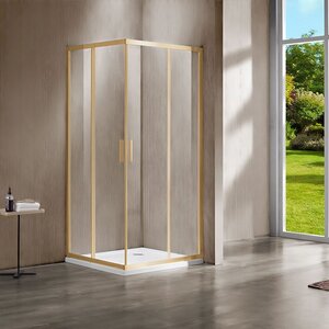 Изображение товара Душевой уголок Vincea Garda VSS-1G8090CLG, 90 x 80 см, стекло прозрачное, профиль золото брашированное