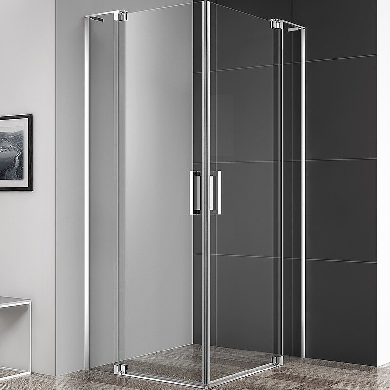 Изображение товара Душевой уголок Cezares Slider-AH-2 90x100 см с прозрачным стеклом и хромовым профилем
