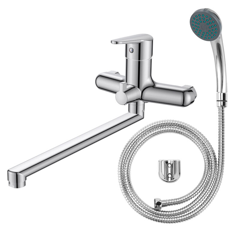 Изображение товара Полимерный смеситель Voda Breeze BZ31 для ванны и душа, с душевым гарнитуром, цвет хром