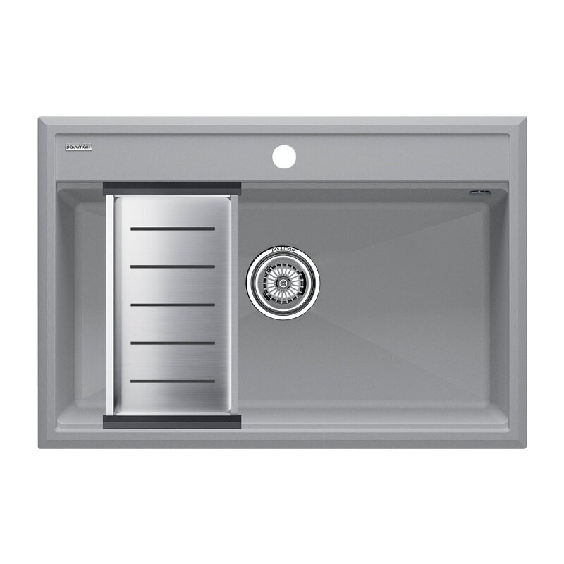 Изображение товара Мойка Paulmark Stepia PM117551-GRM+A375-BS 80 см IT-GRANIT с коландером Advance