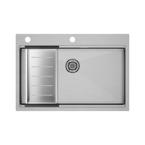 Изображение товара Кухонная мойка Paulmark Kroner 75 см с коландером нержавеющая сталь