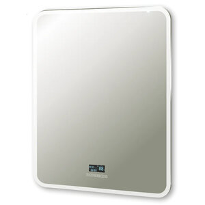 Изображение товара Зеркало Silver Mirrors Стив ФР-00001865, 69 x 92 см, с LED-подсветкой, сенсорный выключатель, подогрев, часы, цвет белый