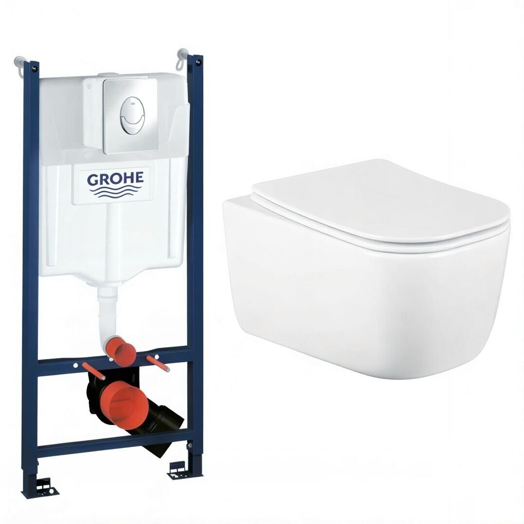 Изображение товара Инсталляция Grohe Rapid SL 38745001, унитаз белый BeWash Schutz BKWHR002510, сиденье микролифт, клавиша Skate Air хром, комплект GR7450510 Изображение товара Инсталляция Grohe Rapid SL 38745001, унитаз белый BeWash Schutz BKWHR002510, сиденье микролифт, клавиша Skate Air хром, комплект GR7450510